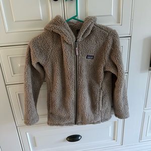 Fuzzy kids Patagonia zip up with hood